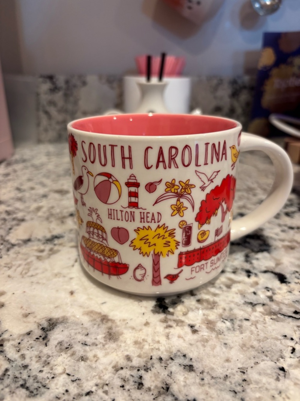 Starbucks South Carolina Pink and Yellow Hilton Head Mug